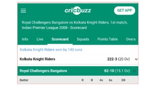 IPL FIRST MATCH WINNER 